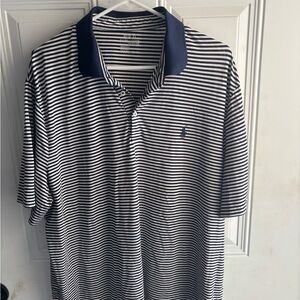 Ralph Lauren Blue and White Striped Polo Shirt